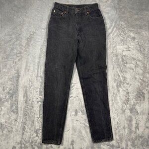 Vintage 1997 Levis 550 Black Denim Relaxed Fit Tapered Leg Womens Jeans 8 Reg L